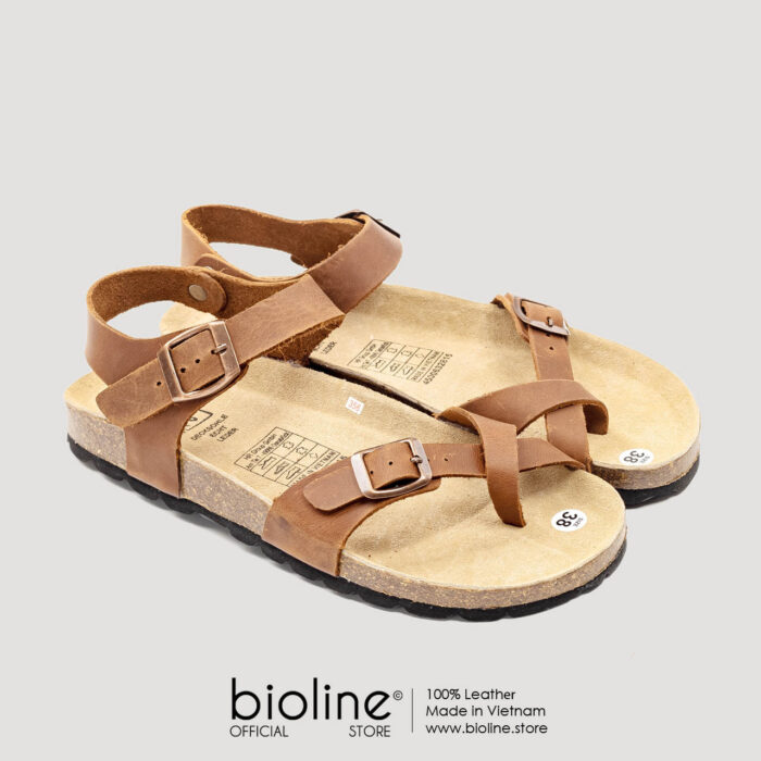 Sandal đế trấu da bò BIRKEN - BIO14