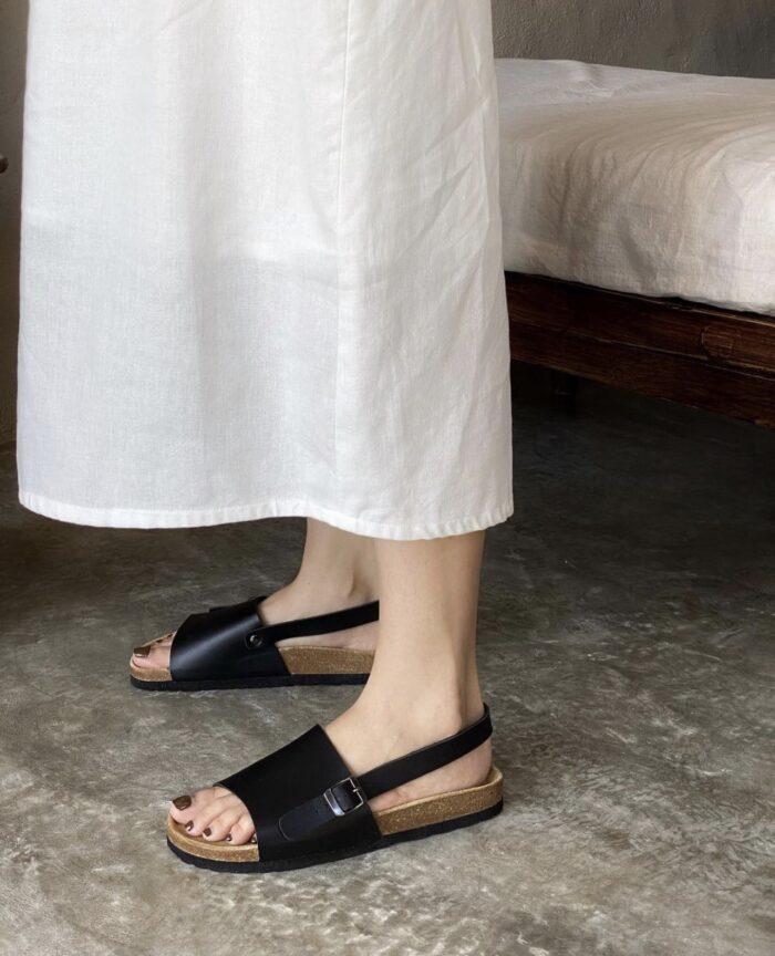 Sandal đế trấu da bò BIRKEN - BIO22